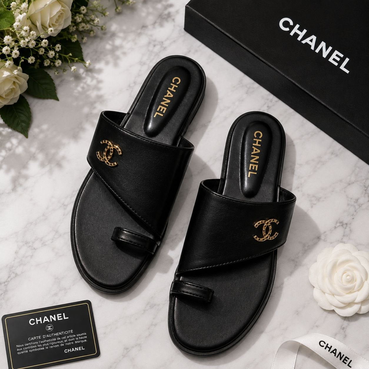 CHANEL Classic Black luke sandals