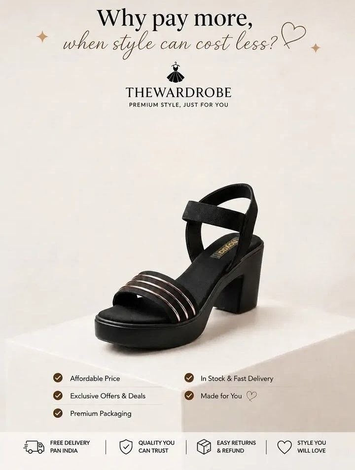 ✨ Title: Noir Grace | Premium Platform Sandal 🖤