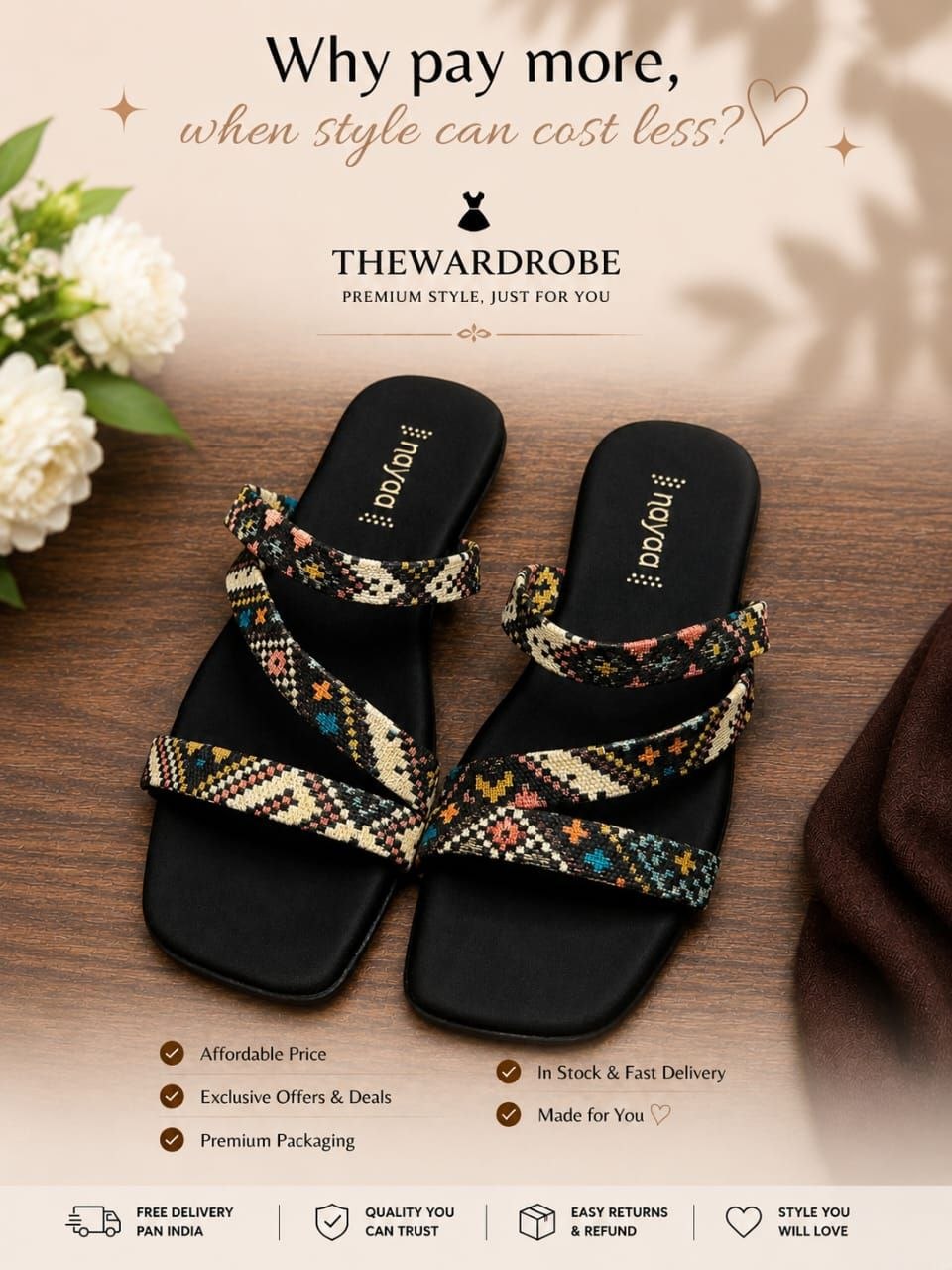 Ethnic Charm | Premium Printed Flats ✨