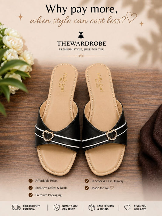 ✨ Midnight Charm | Premium Black Sandals