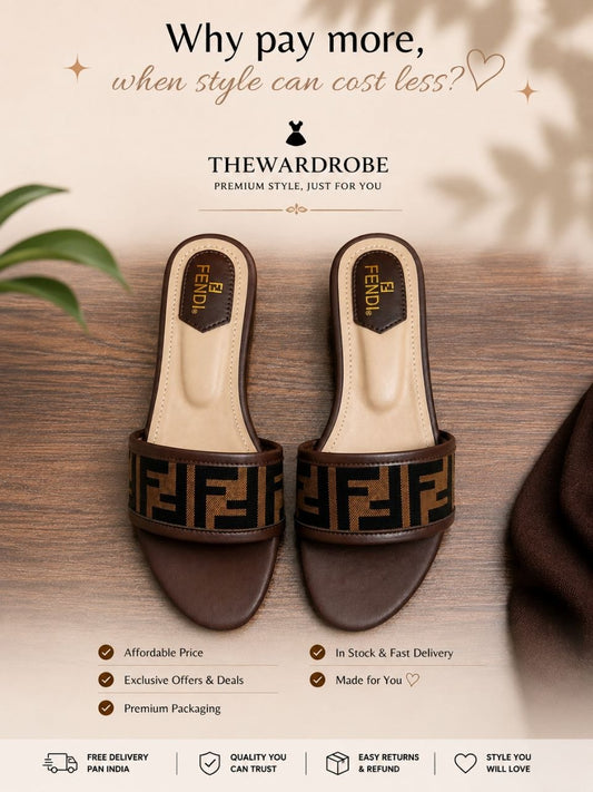 🤎 Luxe Signature | Premium Brown Slides