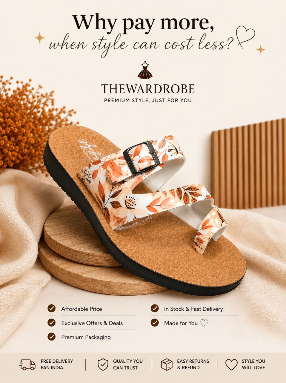 Autumn Bloom | Elegant Floral Comfort SandalS✨