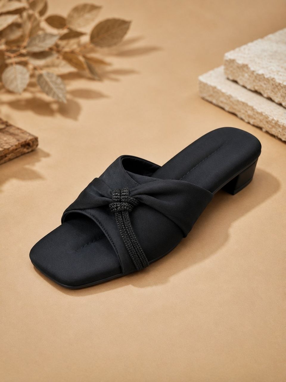 Midnight Charm | Elegant Black Buckle Sandals