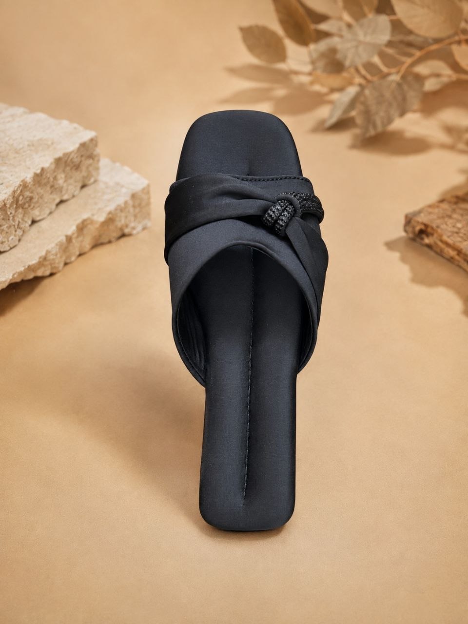 Midnight Charm | Elegant Black Buckle Sandals