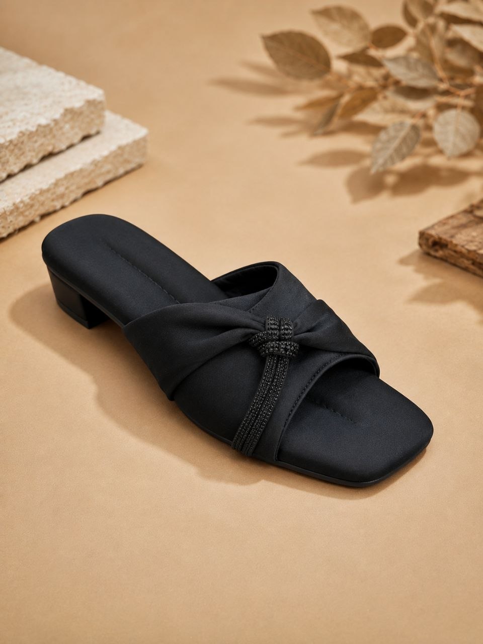 Midnight Charm | Elegant Black Buckle Sandals